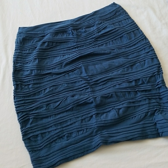 feathers Dresses & Skirts - FEATHERS Blue Nylon Mini Pencil Skirt